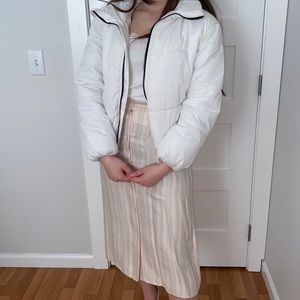 Midi straight line linen skirt